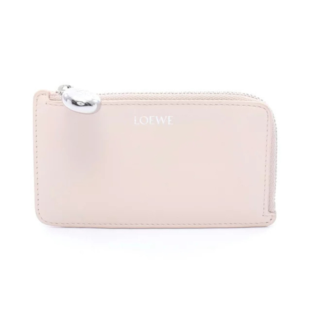 Loewe Pebble Card Case Wallet Coin Purse Wallet Leather Pink
